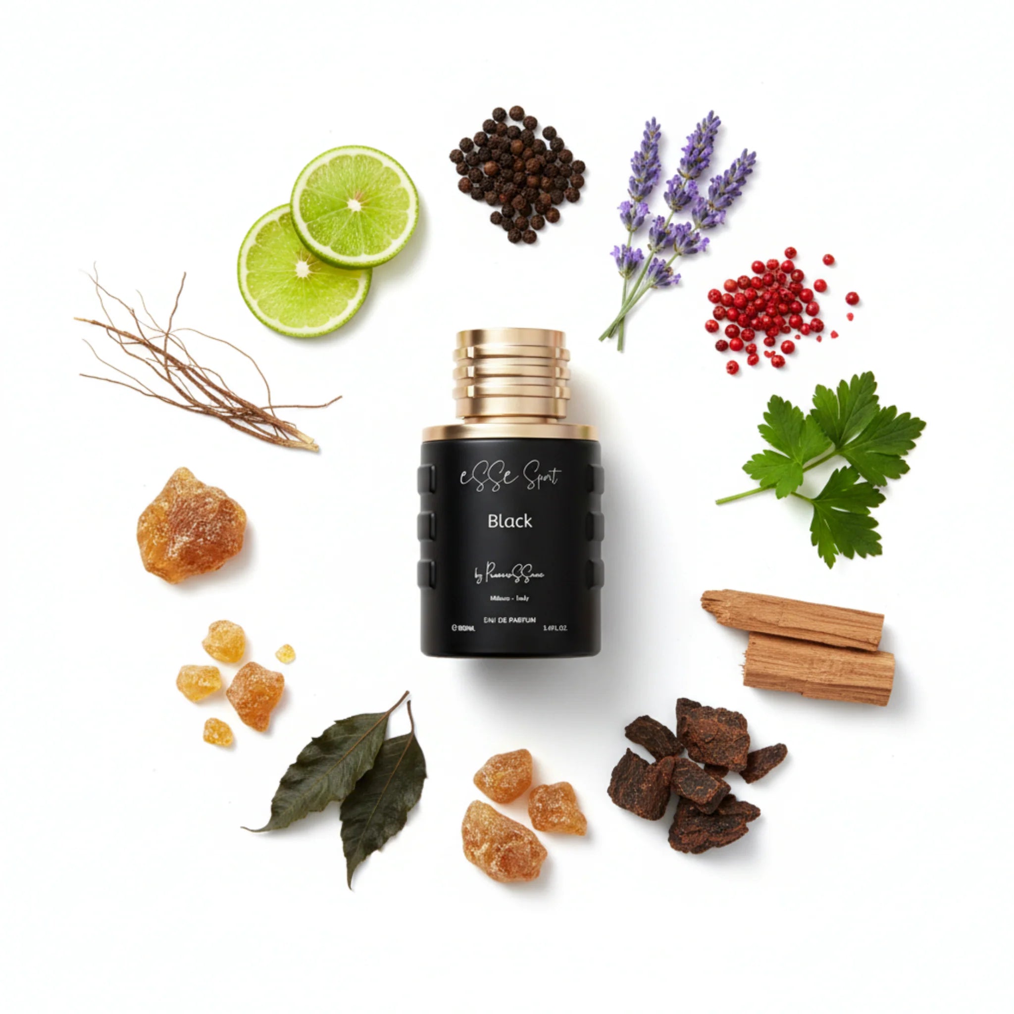 Fragrance bottle and ingredients